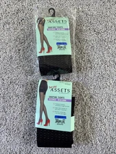 2 SPANX Women's Shaping Tights Textured  - Size 4 Black New Wishbone 180-220 Lbs