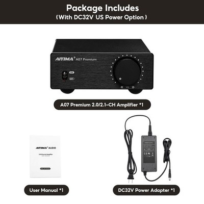 AIYIMA A07 Premium TPA3255 Power Amplifier 300Wx2 HiFi Class D Amp