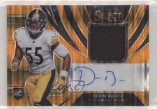 2019 Panini Select FOTL Neon Orange Pulsar Prizm 13/23 Devin Bush II Auto 4l6