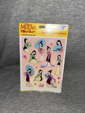 Vintage Disney's Mulan 4 Sheet Stickers Made in USA New In Plastic