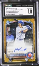 2025 Bowman Draft Ethan Conrad 1st Gold Wave Refractor Auto CGC 10 Gem Mint