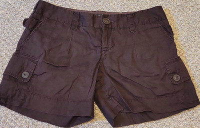 Mossimo Women's Cargo Shorts Brown Size 2 Linen Rayon Spandex Pockets