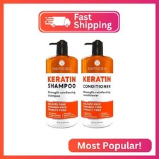 Keratin Shampoo and Conditioner Set - Sulfate Free and Paraben Free - Salon Thic