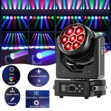 7x40W RGBW LED Zoom Moving Head Wash Light DMX512 Strobe Party Bee Eye Lighting
