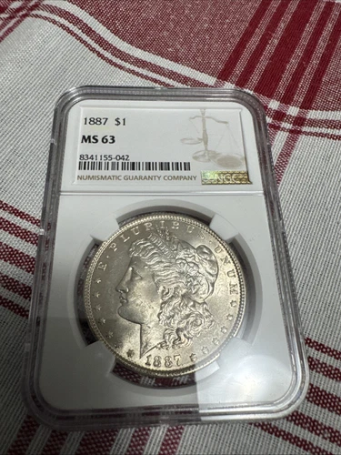 1887  Morgan Silver Dollar NGC  Graded MS63  US$1