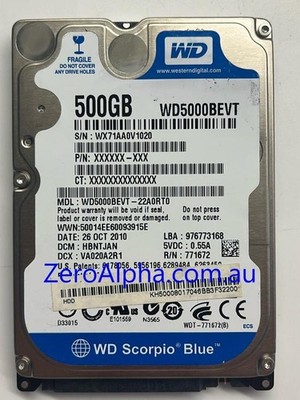 WD5000BEVT-22A0RT0 Western Digital, DCM: HBNTJAN, 26OCT2010 Data Recovery