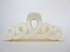 Large creme white looped hair claw clip