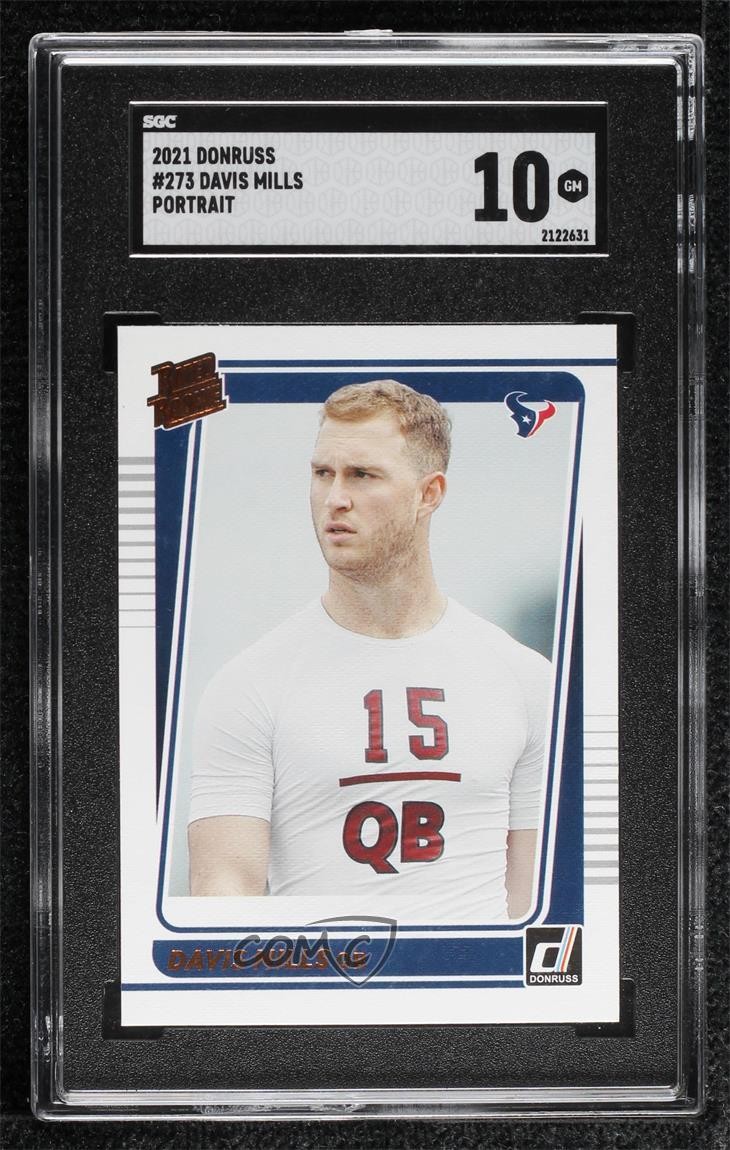 2021 Panini Donruss Rated Rookie Portrait Davis Mills #273 SGC 10 GEM 0yx2