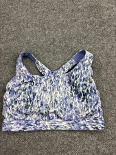 Athleta Sports Bra Womens Small Blue Geometric Racerback Removable Pads Yoga
