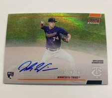 2022 Topps Stadium Club Chrome Josh Winder Autograph Orange /25 Twins E962