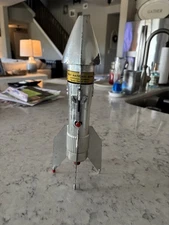 Vtg 50s Astro Mfg Rocket Space Ship Mechanical Peoples Nat’l Bank Berzac WORKS!