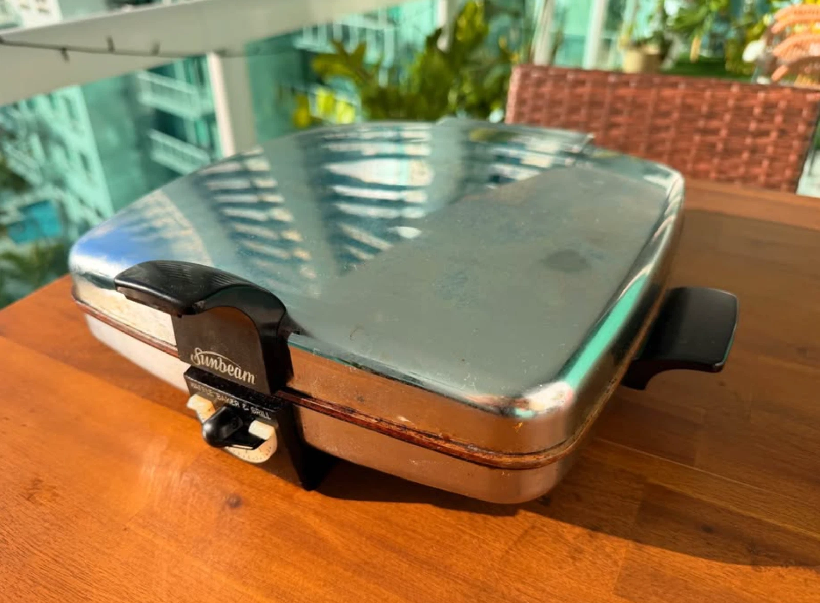 Vintage Sunbeam Model CG Waffle Maker Chrome MCM Tested WORKING Silver