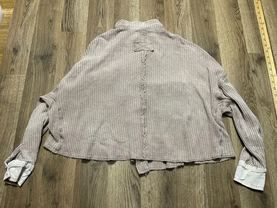 Camisa Zenana, Para Mujer Talla L/XL, Marrón, Manga Larga Camisa Abotonada Foto 2 de 4