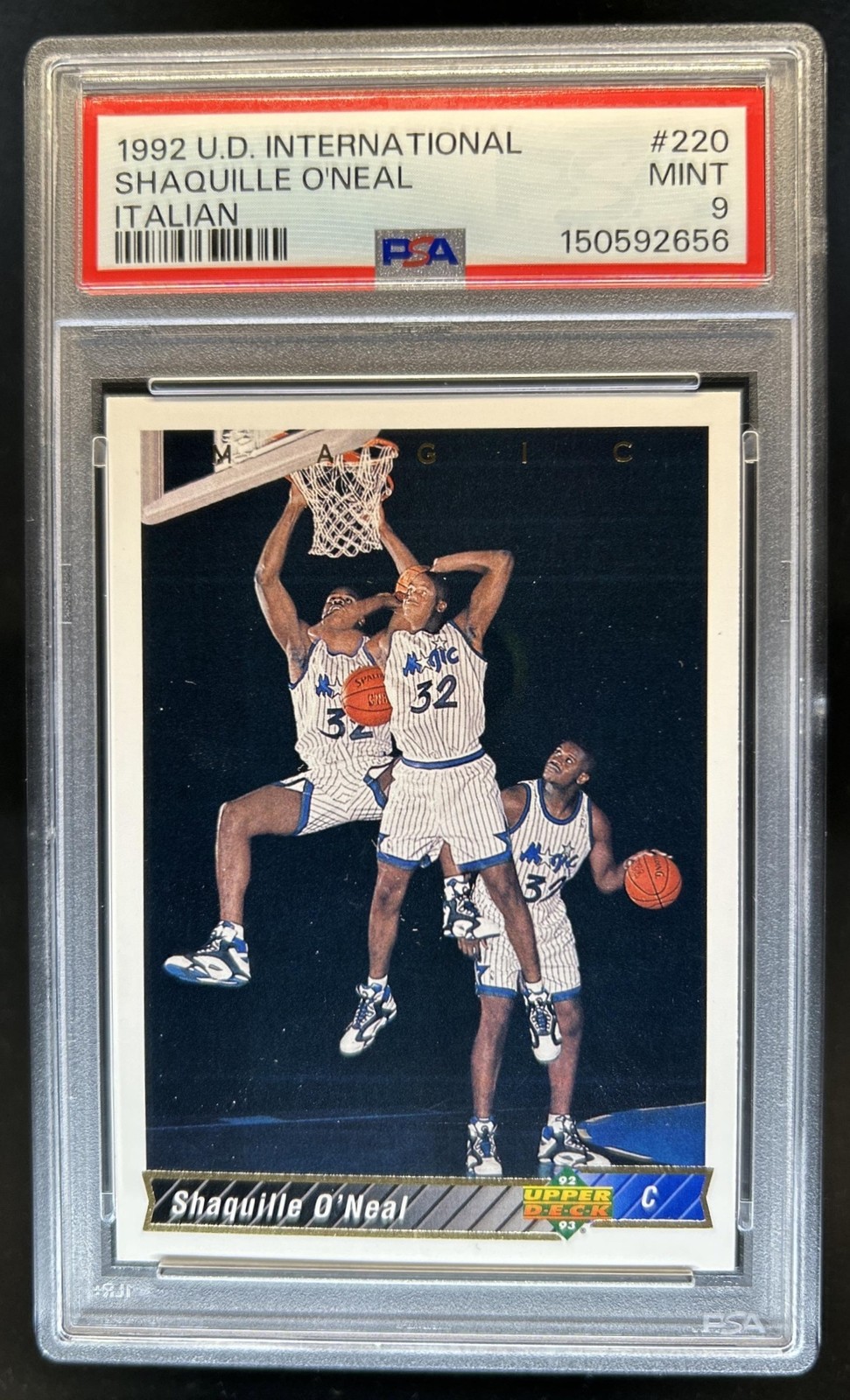 1992-93 Upper Deck European Italian Shaquille O'Neal RC #220 Magic PSA 9