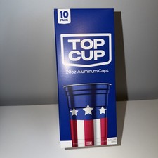 10 Pk stars stripes Reusable Aluminum Cups 20 oz 250th Patriotic USA holiday