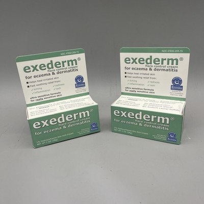 2 Pk Exederm Flare Control Cream Eczema & Dermatitis 1% Hydrocortisone Exp 2027