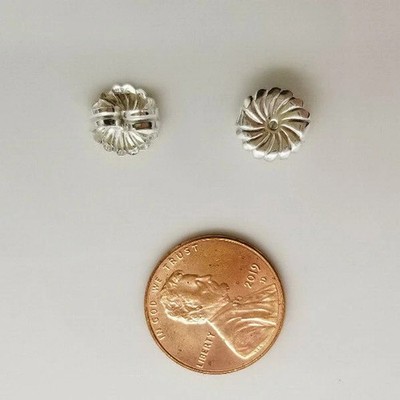 2pcs 9.5mm 925 Sterling Silver Large Premium Earring Backs Swirl Design for Stud