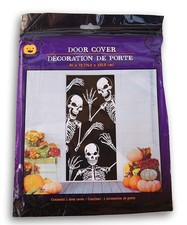 Halloween Three Spooky Skeletons Door Cover - 30 x 72 Inches