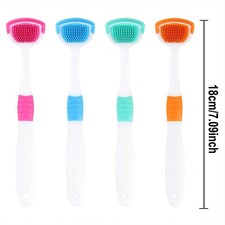 Soft Tongue scraper cleaner brush handle floss tounge cure bacteria fresh breath