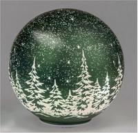 Formano Deko-Kugel Winter-GrüN Drehend Mit Sternschnuppe Led-Licht + Timer 15Cm
