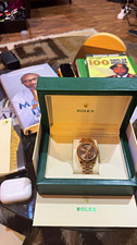 Rolex Day-Date 228235 40mm Rose Gold President Brown Dial Fluted Bezel Box