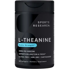 Double Strength L-Theanine 200mg + Coconut Oil Focus Relax Alertness Nootropic