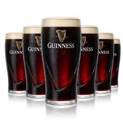 Guinness Gläser 6er Set 0,5l Gravity Pint Glas Relief Harfe Bier Irish Pub Bar