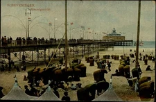 The Hague Netherlands seaside port beach pier Scheveningen c1910 postcard