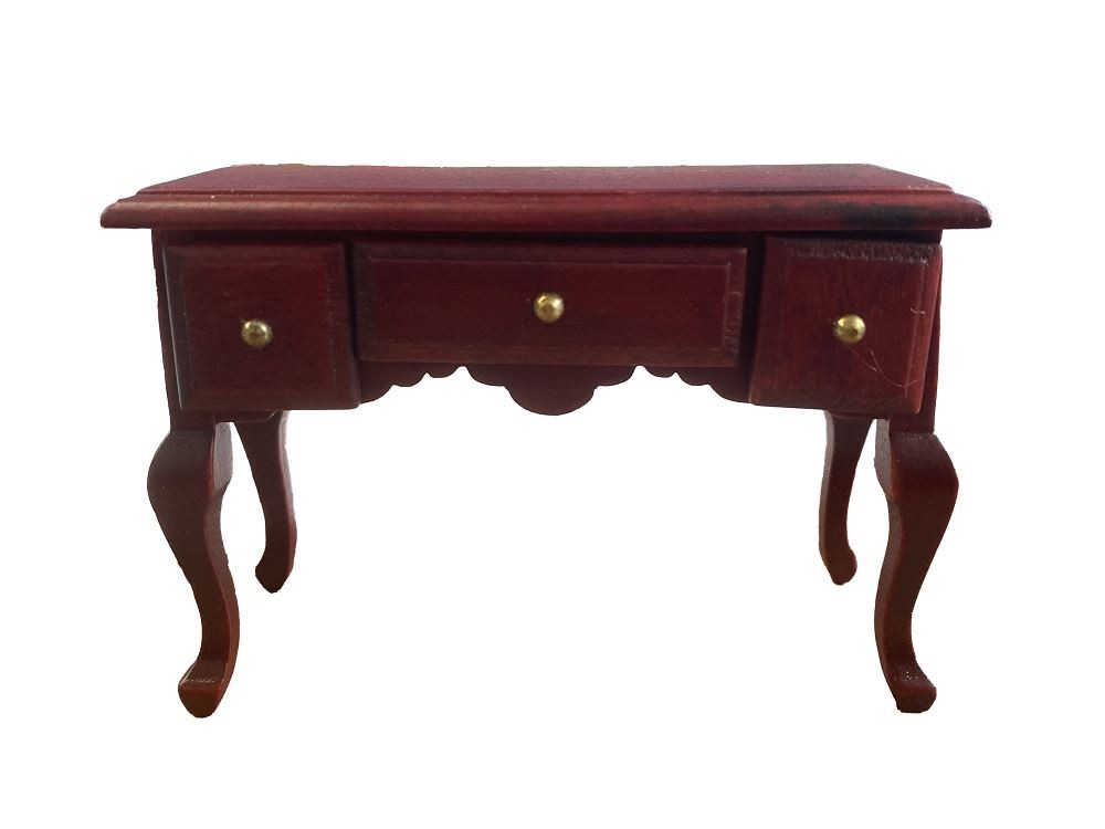 Dolls House Mahogany Writing Desk Secretary Table Miniature 1:12 Study Furniture