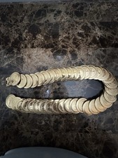 vintage 80s gold-tone coin stretch Waist Belt 26 -40