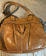 Patricia Nash Cognac Leather Handbag VTG EUC
