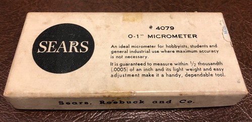 Vintage Sears 0 - 1" Micrometer (#4079) - Picture 6 of 7