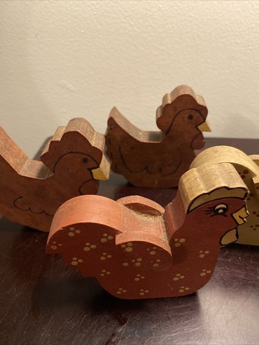 4er SET HÜHNER aus Holz - Bild 8 von 8