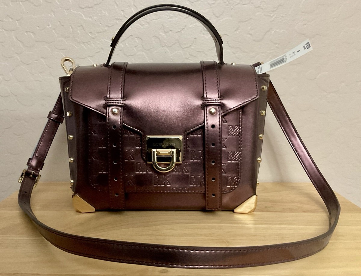 MICHAEL KORS MANHATTAN MEDIUM BORDEAUX SATCHEL SHOULDER BAG