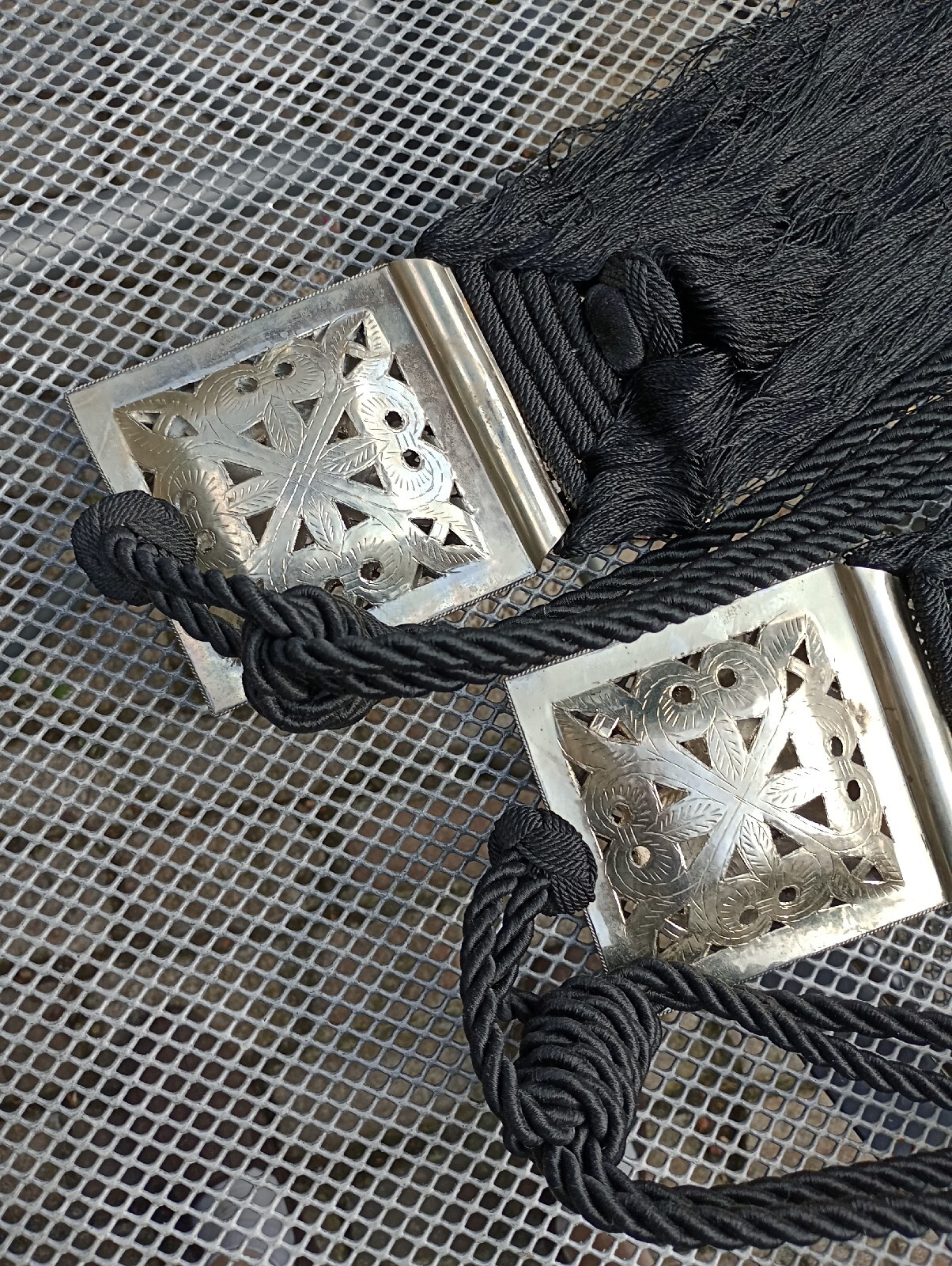 Beautiful Pair Of Black Moroccan Curtain Tie Backs eBay