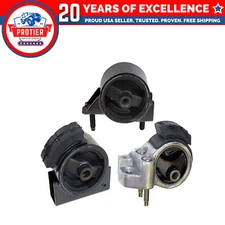 Fits 1990-1992 Toyota Corolla 1.6L 2WD AUTO Trans 4 Spd Motor Mount Set 3PCS :