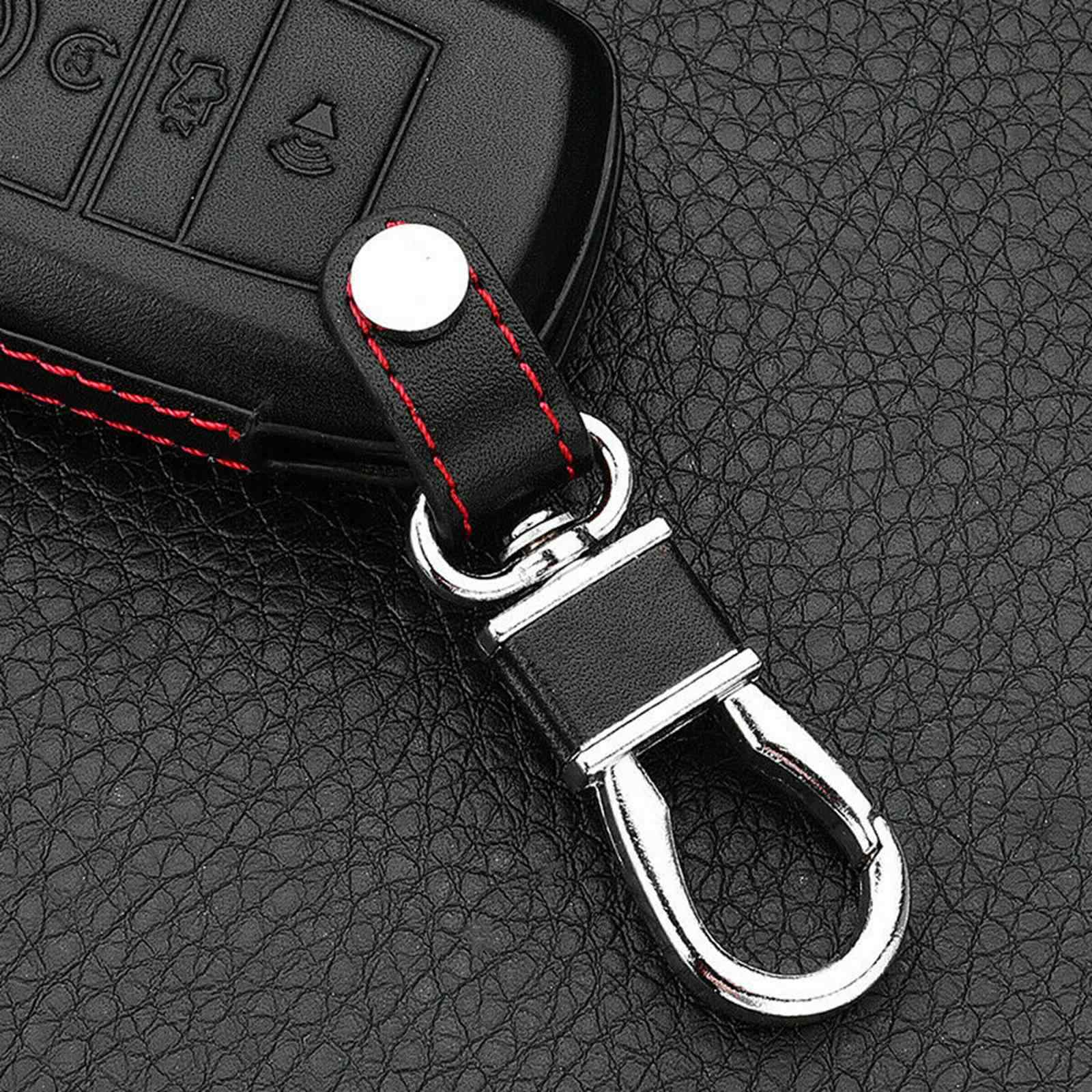 Key Fob Case Cover Chain Leather Smart Fits For Ford Fusion F150