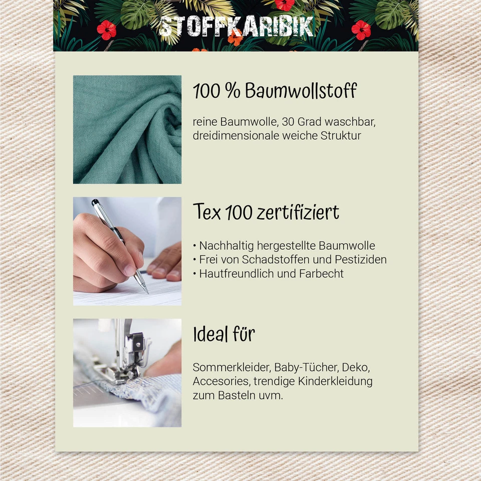 Stoff Musselin Baumwolle 0,5m Meterware Double Gauze Nähen M007 Glitzer Rainbow - Bild 4 von 4