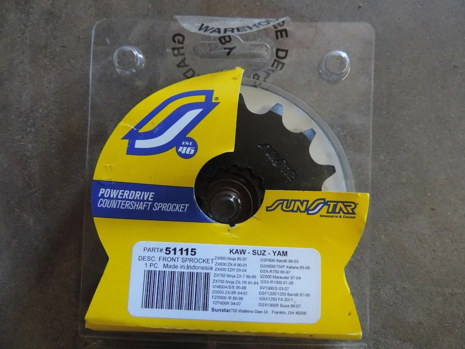 Roda dentada frontal de aço Sunstar - 51115, 15T - Imagem 2 de 3