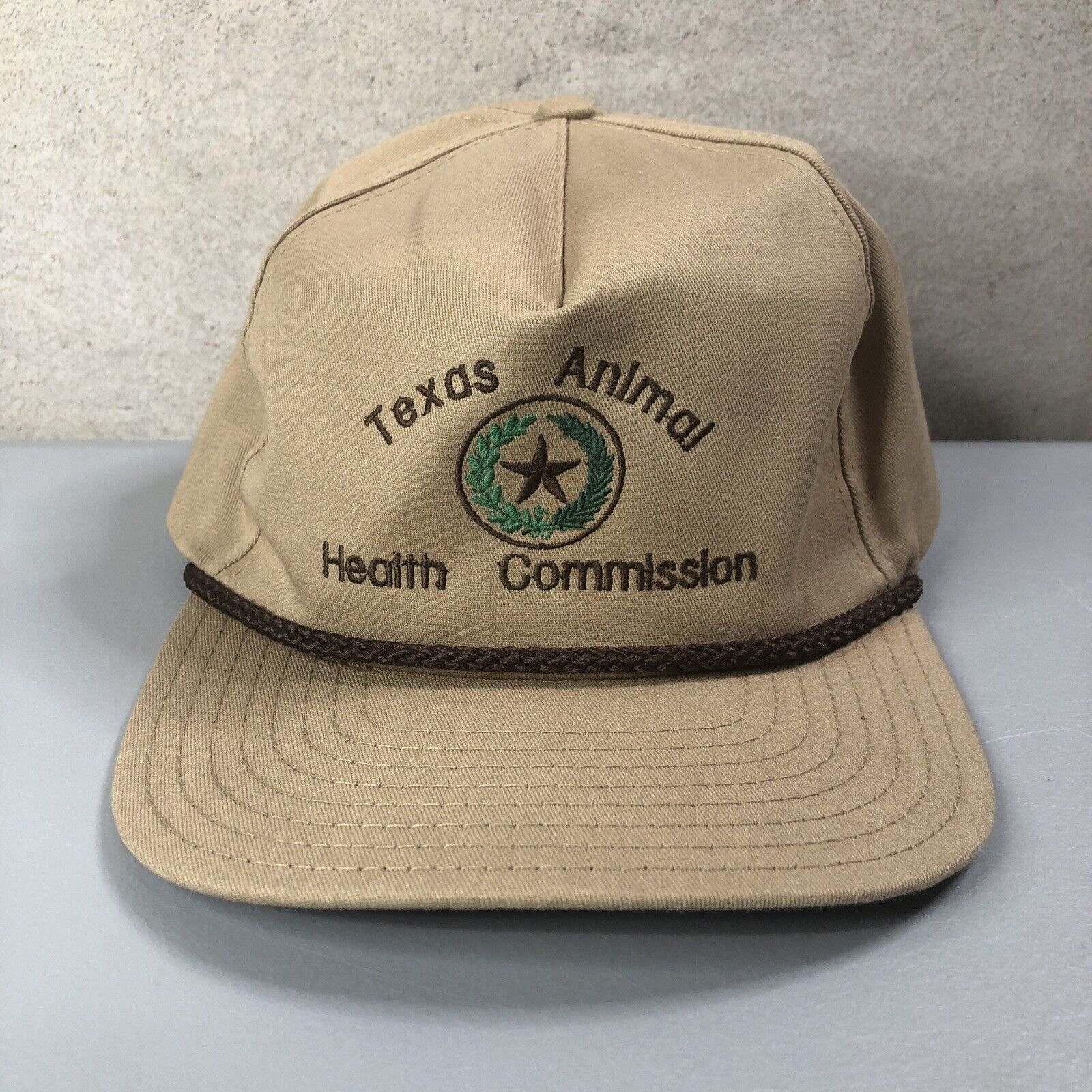vtg texas animal health commission trucker hat leather strapback hat rope |  eBay