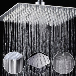 8 Inch Large Square Rain Showerhead Polish Chrome Finish Rainfall