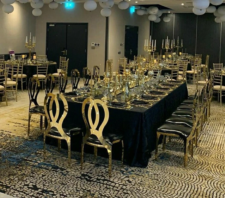 Gold Banqueting, Chiavari chairs, Phoenix, infinity chair, dior