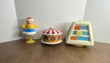 Juego de juguetes giratorios de carrusel vintage Fisher Price Squeak & Peek Sailor Turn & Learn