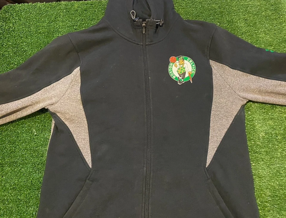 Boston Celtics jacket large under armour black mens full zip hooded threadborne - Image 4 of 4