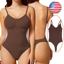 Women Backless Body Shaper Compression Tummy Control Bodysuit Thong Shapewear