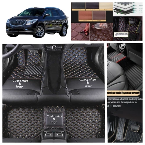 For Buick Enclave 3 Rows 2008-2020 Car Floor Mats Luxury Leather Foot Carpets - Foto 26 di 44