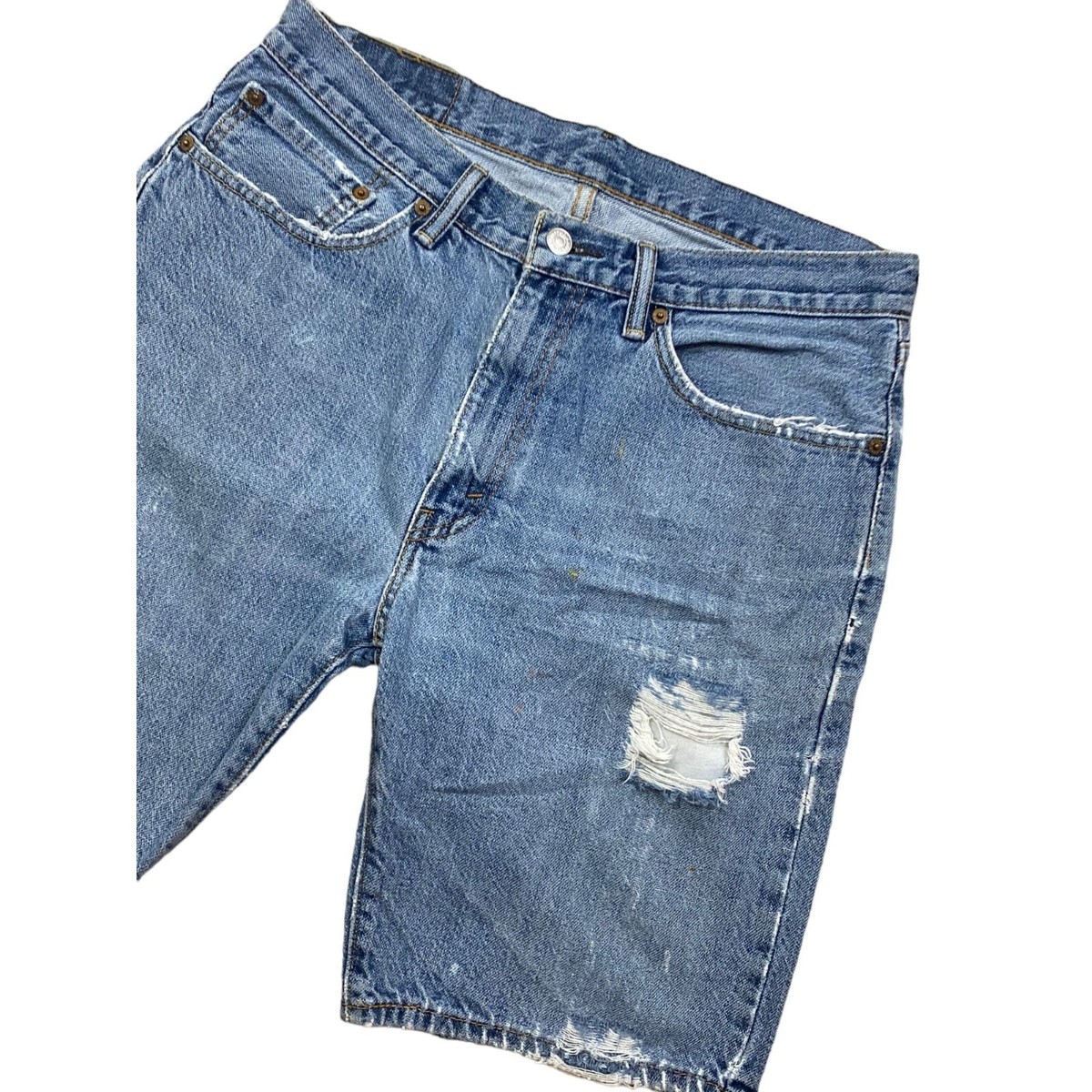 Levi's 505 Y2K Jean Dad Jorts Shorts Mens 34 Distressed
