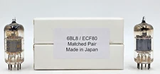RARE 6BL8 / ECF80 Matched 2 Tubes New (New Old Stock) Test New 1 Year Warranty