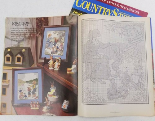Lot Of 2 ~ Vintage "CountryStitch" Magazines ~ 1989 & 1990 ~Cross Stitch Designs - Picture 8 of 10
