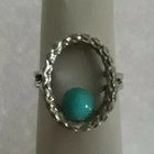Sterling Silver Turquoise Oval Shaped Frame Ring — photo 7